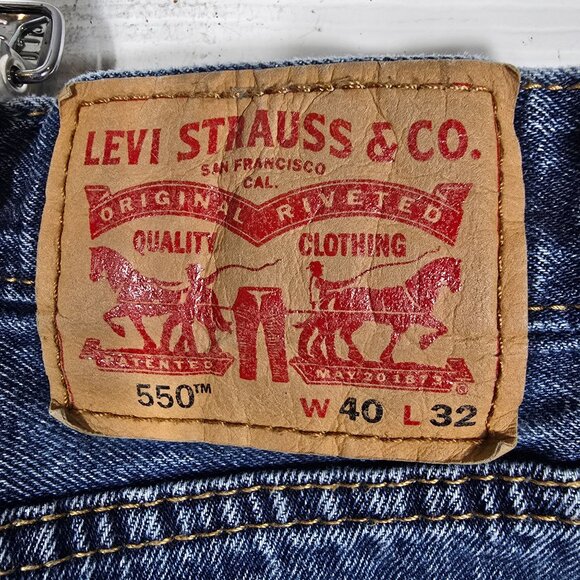 Levis 550 Blue Jeans Size 40X32 Men's Straight Leg Denim 2018 - Picture 7 of 7